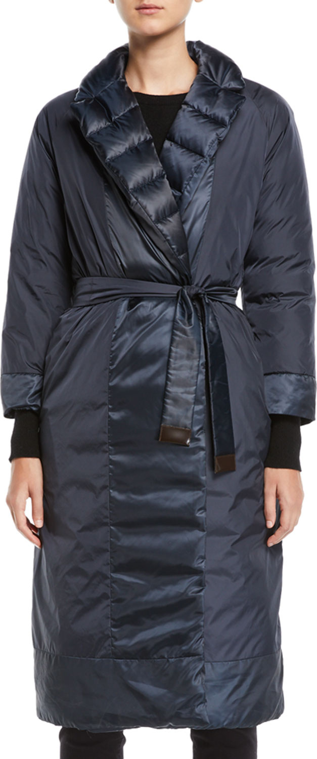 Max Mara Noveco Reversible Long Taffeta Jacket w/ Travel Case