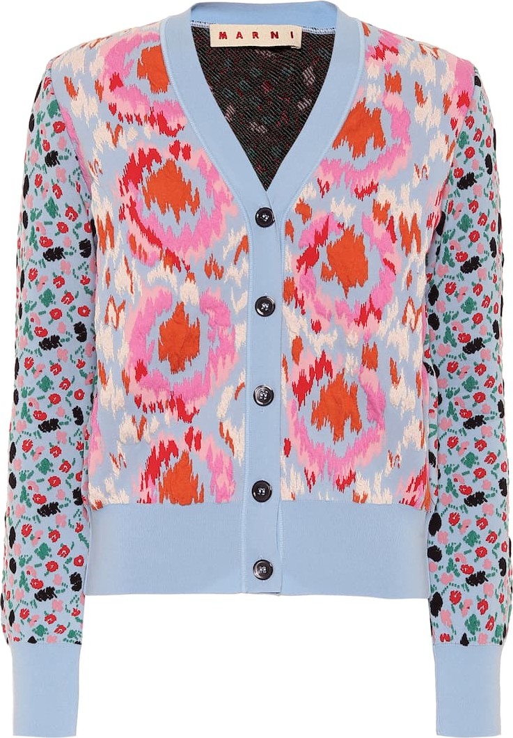 Marni Embroidered cotton-blend cardigan