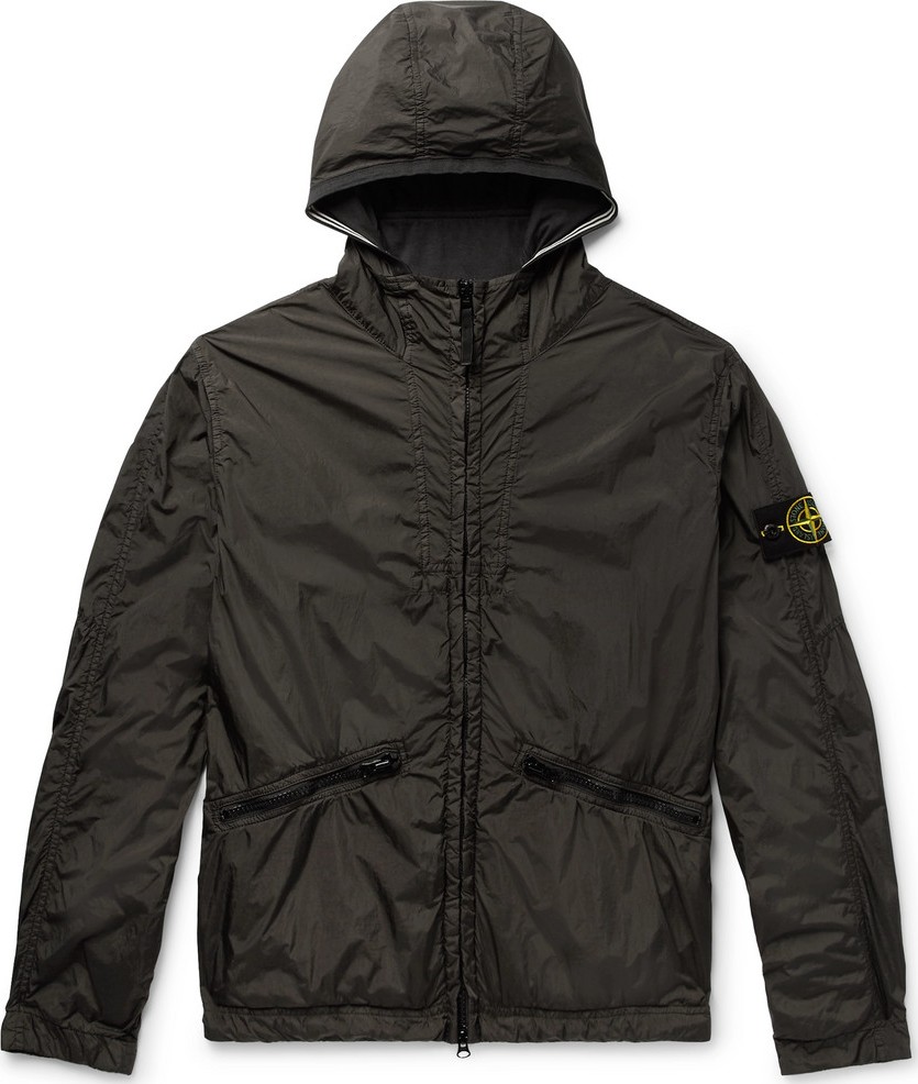 Stone Island Garment-Dyed Shell Hooded Jacket