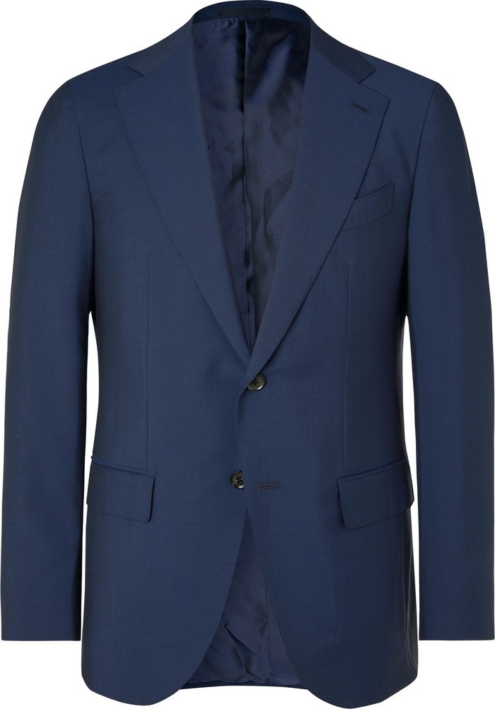 Caruso Navy Aida Slim-Fit Wool and Mohair-Blend Suit Jacket
