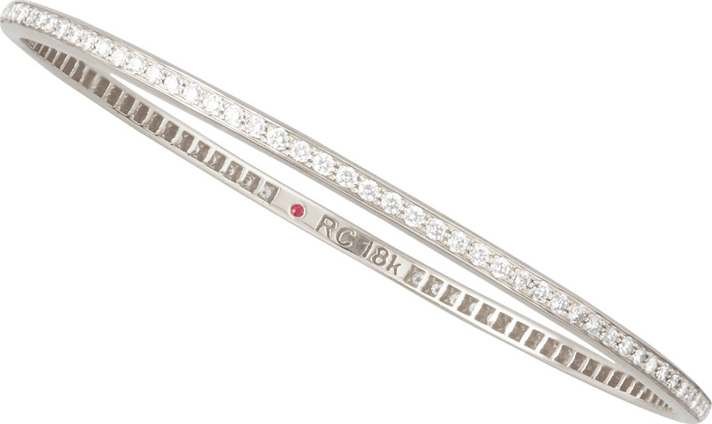 Roberto Coin 70mm White Gold Diamond Eternity Bangle, 2.06ct