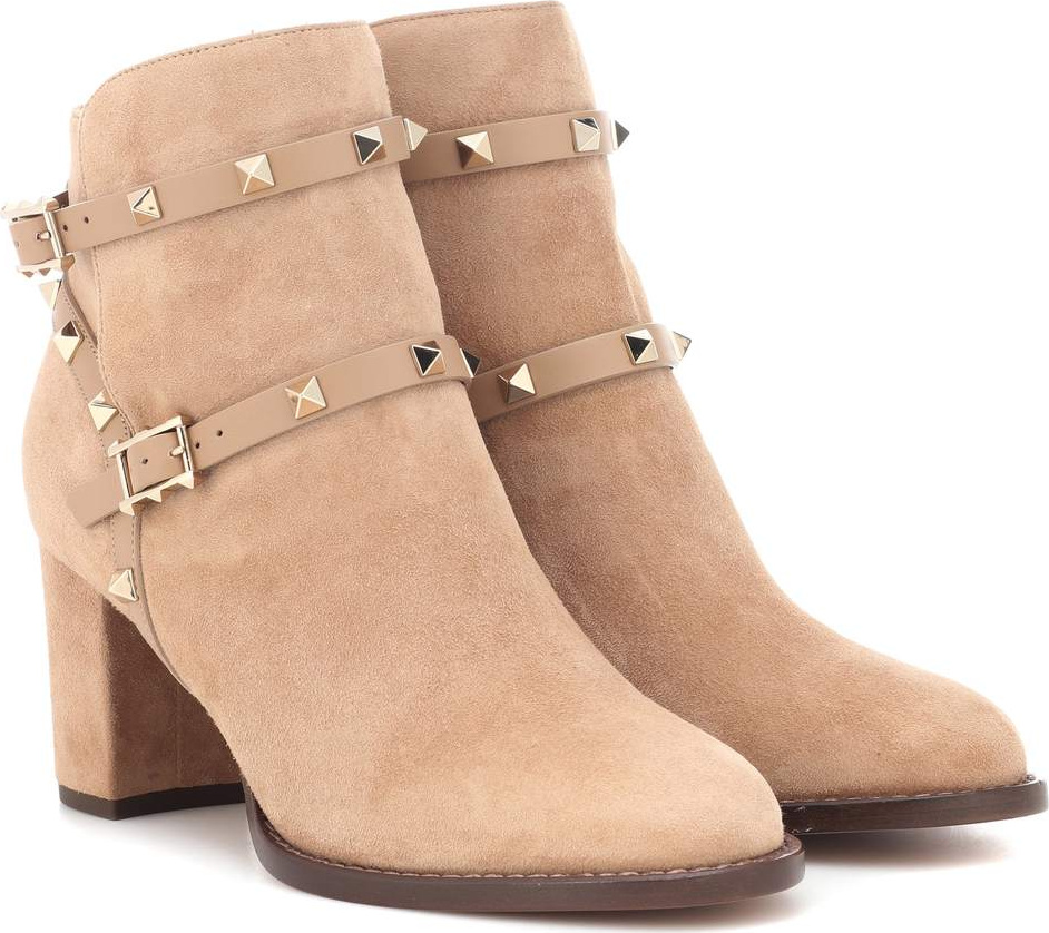 Valentino Valentino Garavani Rockstud suede ankle boots