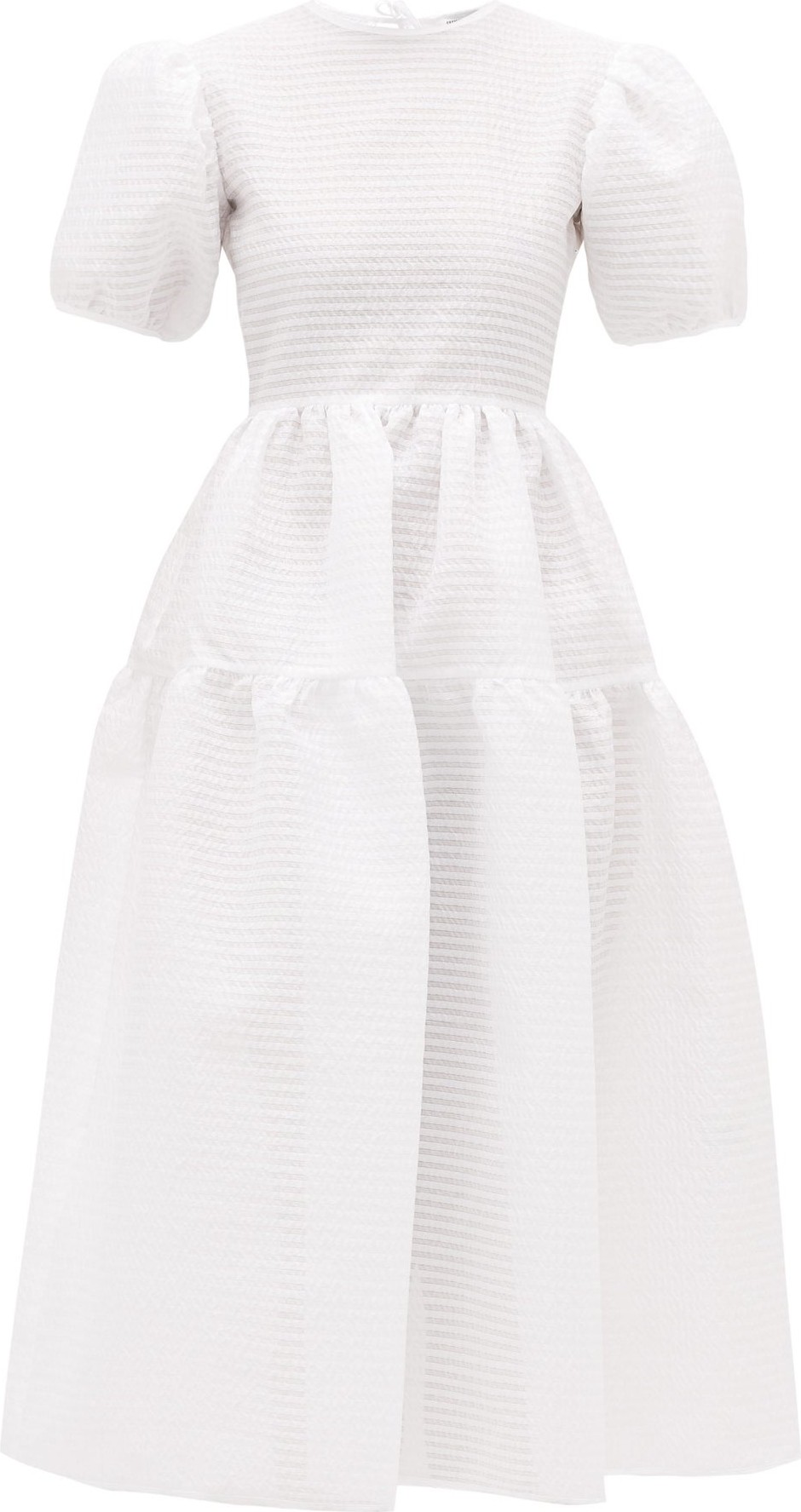 Cecilie Bahnsen Katja tiered tie-back seersucker dress