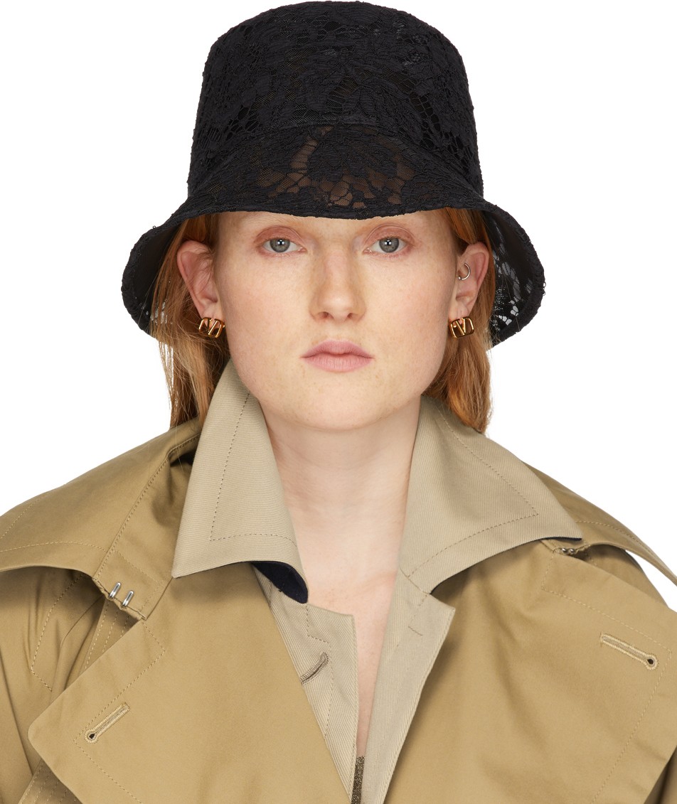Valentino Black Valentino Garavani Lace Bucket Hat Valentino Black Valentino Garavani Lace Bucket Hat
