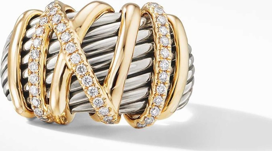 David Yurman Helena Statement Ring with 18K Gold and Diamonds
