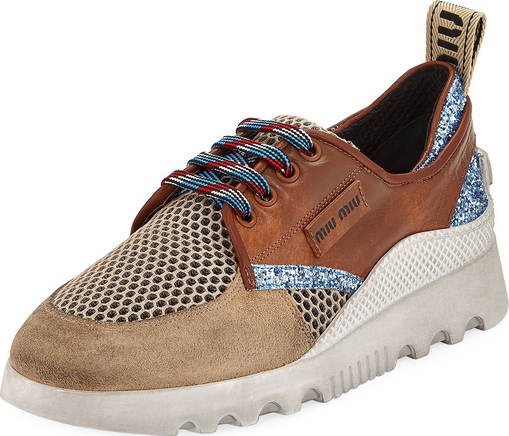 Miu Miu Mixed Platform Sneakers
