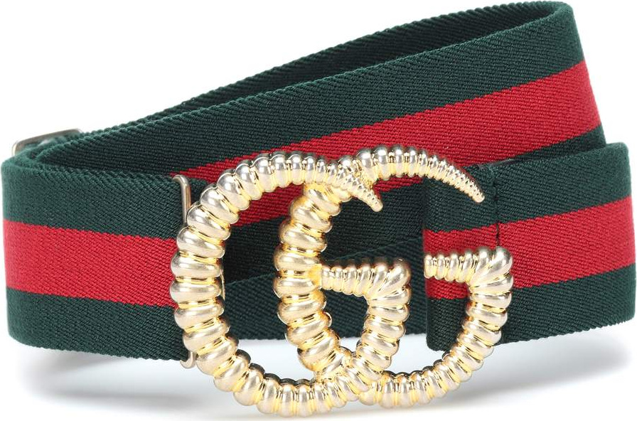 Gucci GG striped web belt