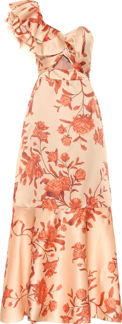 Johanna Ortiz Encanto Tropical floral silk gown