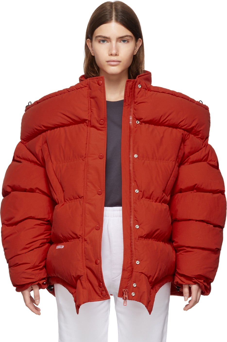 Vetements Red Upside Down Puffer Jacket
