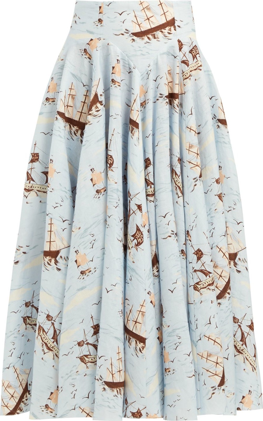 Emilia Wickstead Nicola boat-print midi skirt