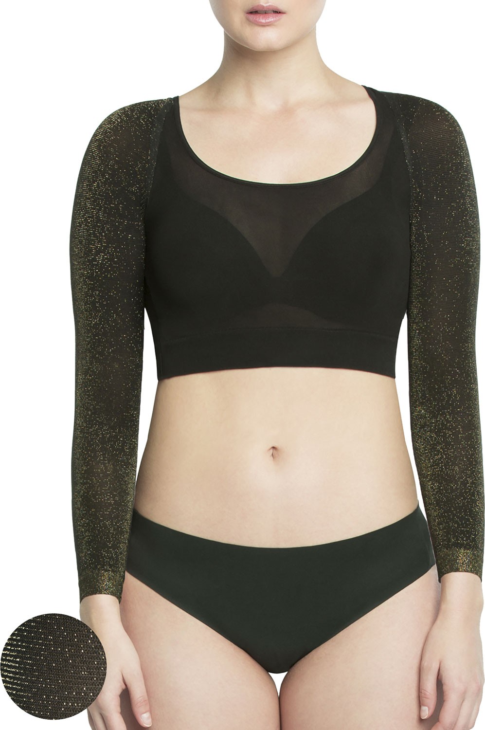 SPANX Arm Tights Metallic Shaper Crop Top