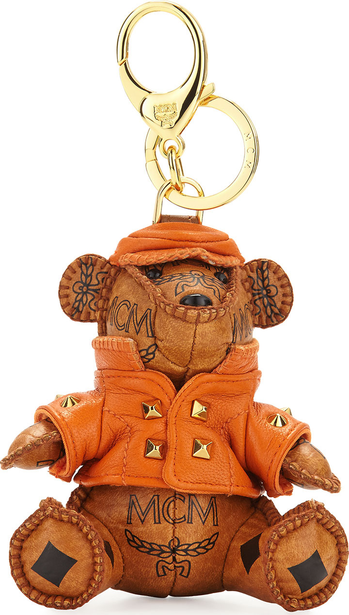 MCM Visetos 3D Bear Charm, Cognac