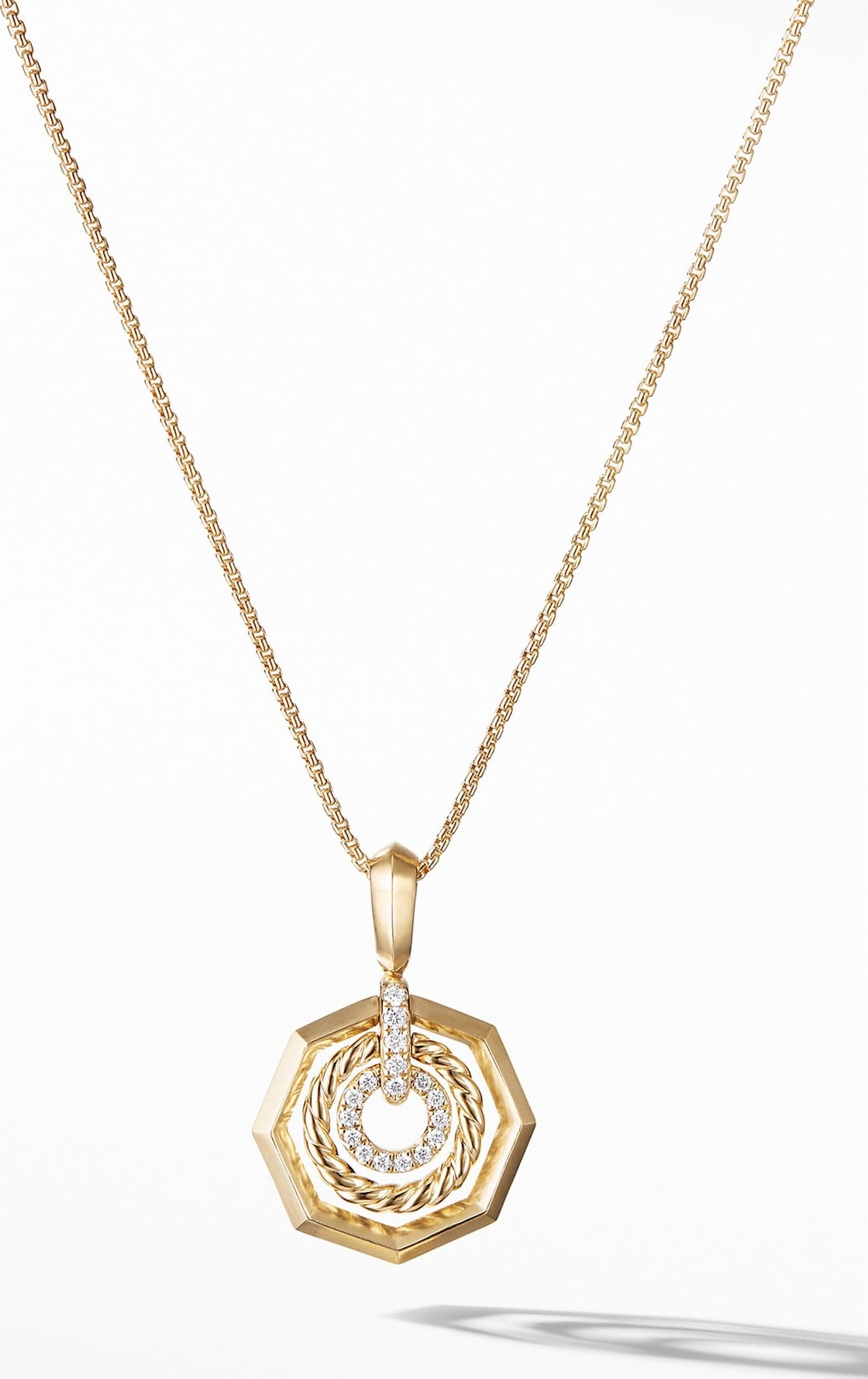 David Yurman Stax Pendant Necklace with Diamonds in 18k Gold