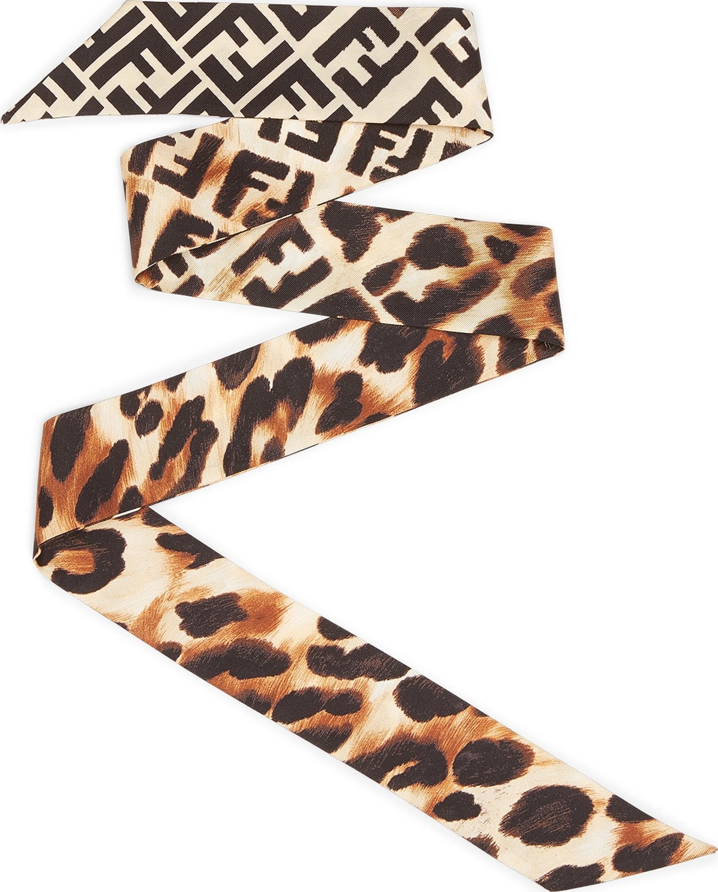 Fendi Animal Logo Wrappy Silk Scarf