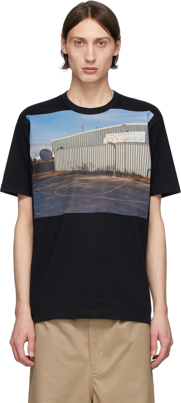 Comme des Garçons Homme Black Graphic Print T-Shirt