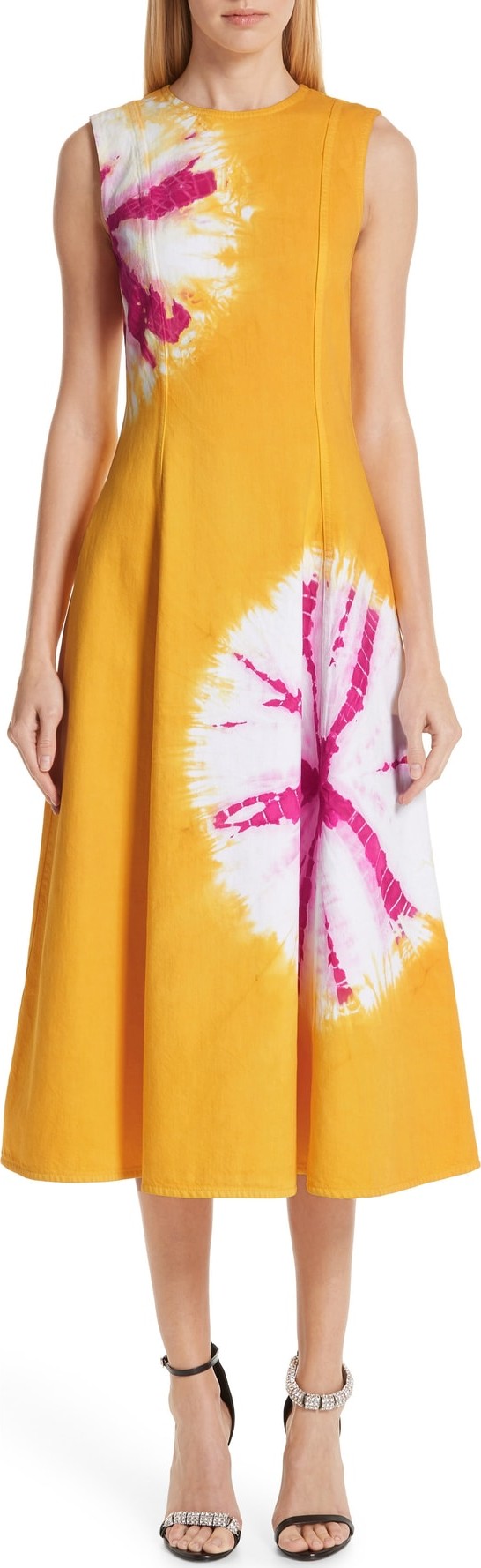 Calvin Klein 205W39NYC Tie Dye Fit & Flare Midi Dress
