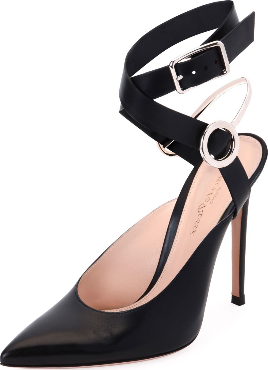 Gianvito Rossi Equestrian Ankle-Wrap Pump