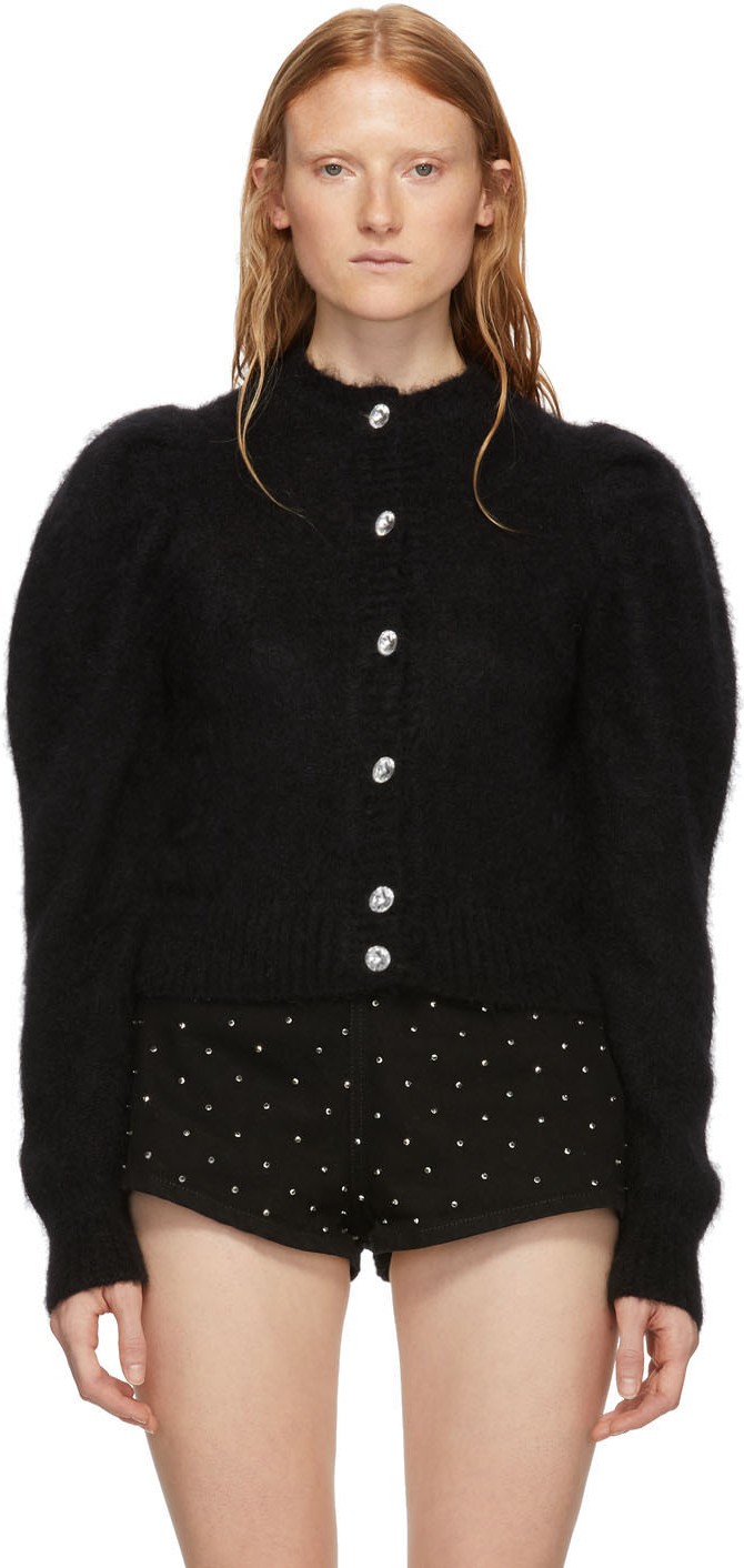 WANDERING Black Mohair Cardigan