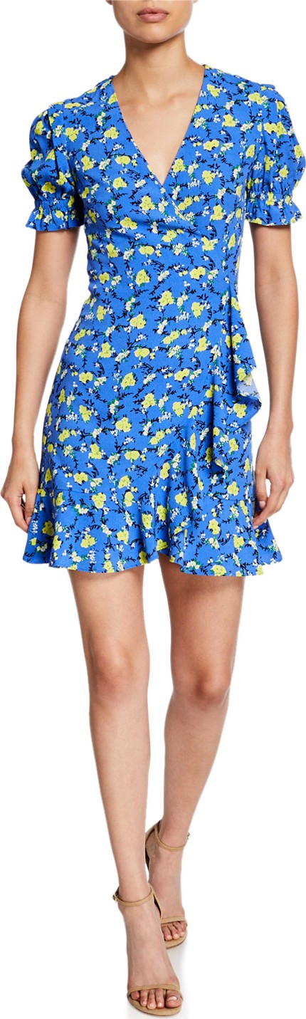 DIANE von FURSTENBERG Emilia Floral Short-Sleeve Wrap Dress