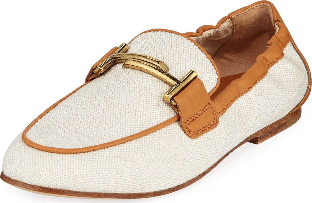 Tod's Canvas Double T Loafers