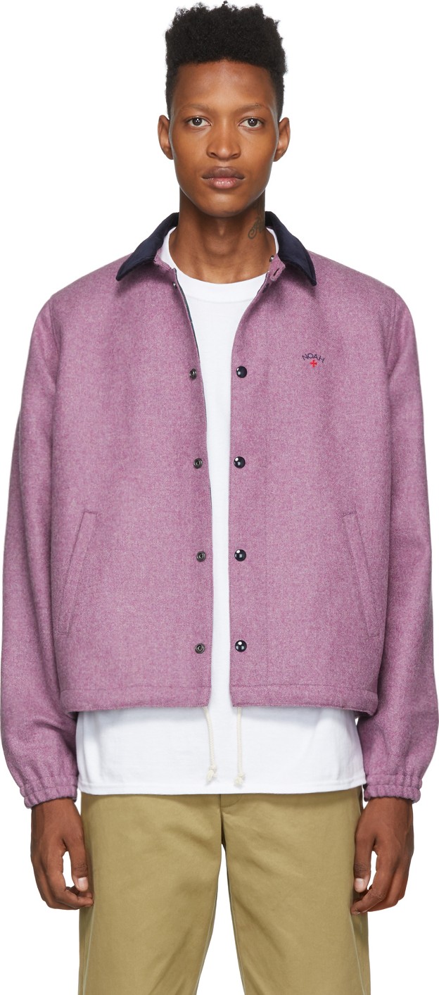 Noah NYC Pink Wool Campus Jacket