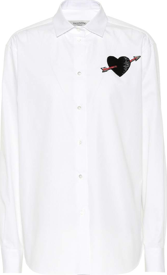 Valentino Appliquéd cotton shirt