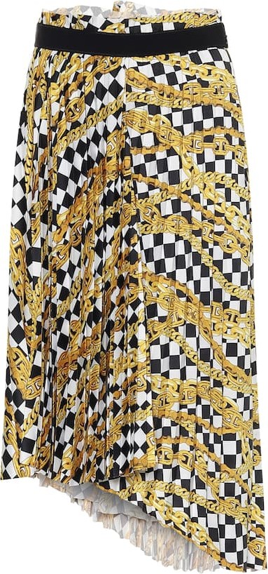 Balenciaga Chain-print wrap midi skirt