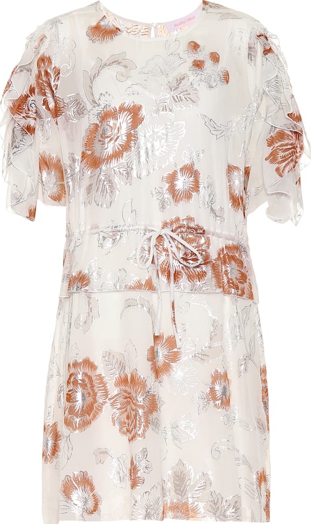 See By Chloé Metallic floral minidress