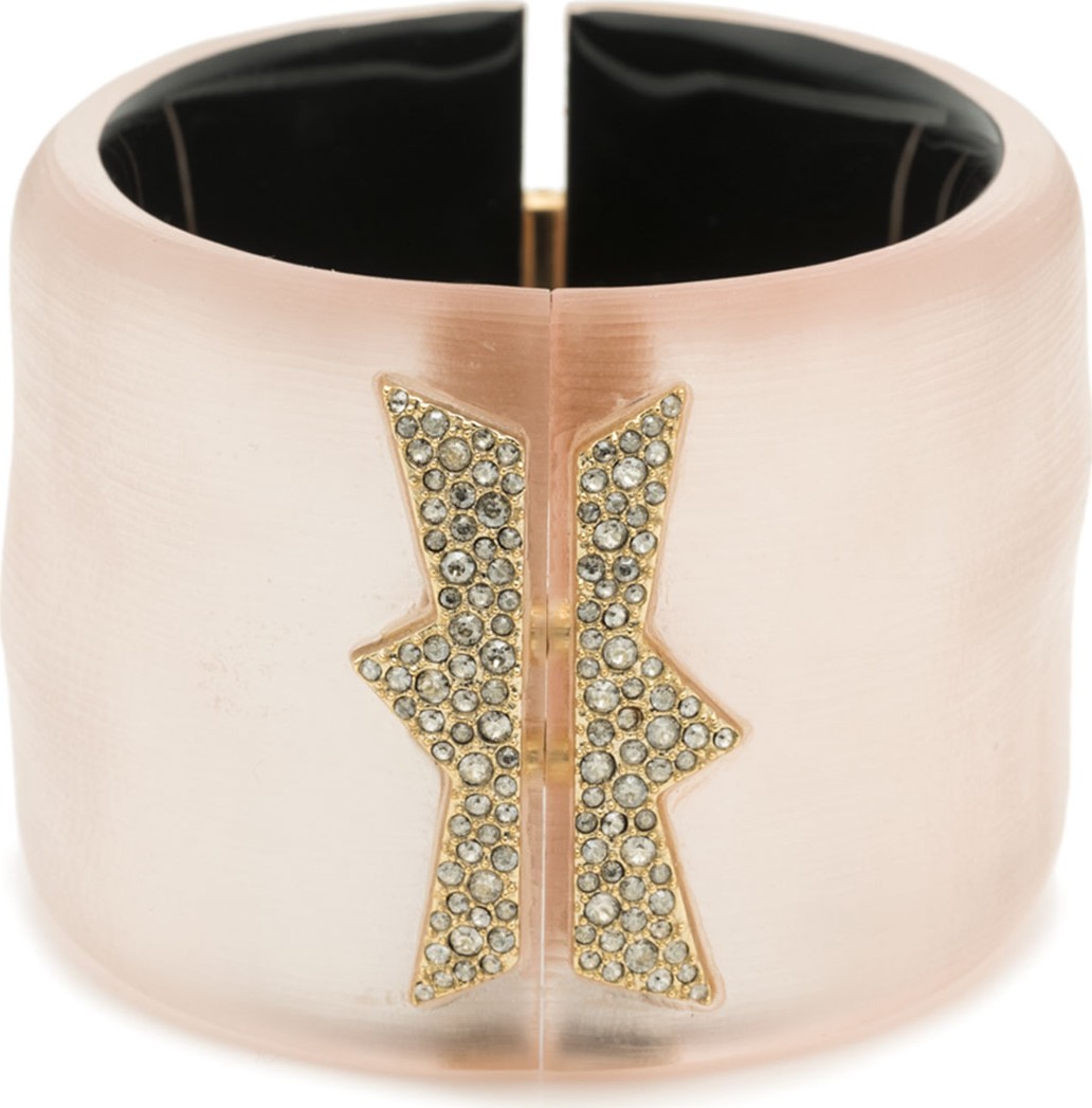 Alexis Bittar Crystal Encrusted Large Jagged Hinge Bracelet