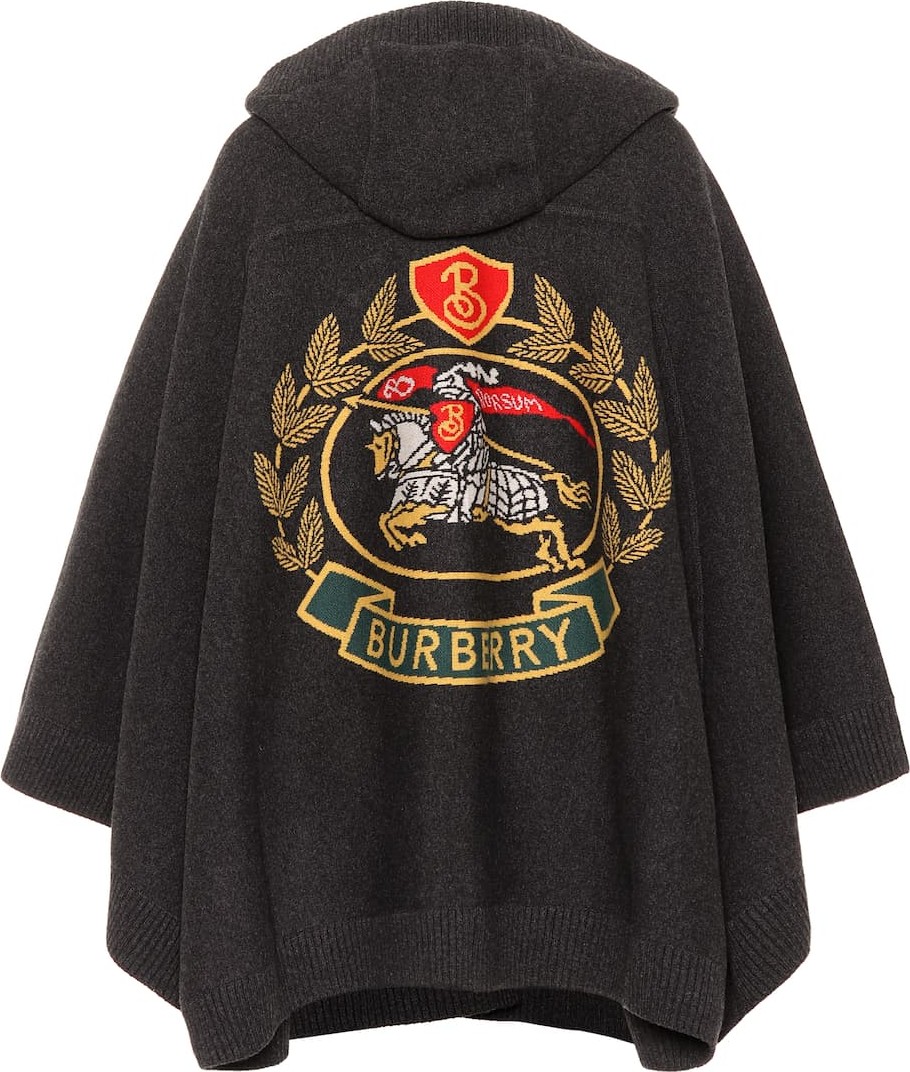 Burberry London England Jacquard wool-blend cape