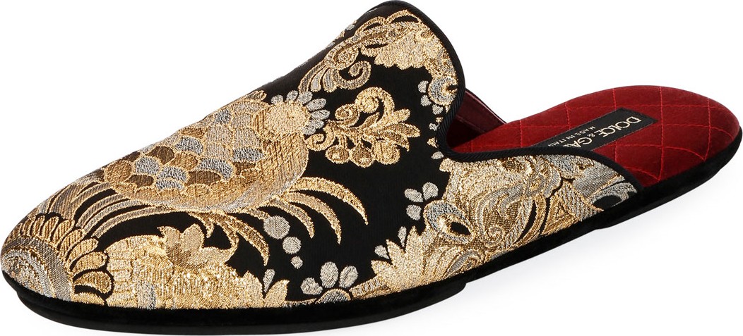 Dolce & Gabbana Men's Da Camera Jacquard Slippers