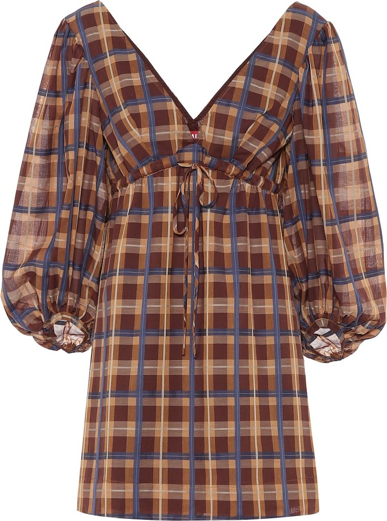 Staud Exclusive to Mytheresa – Keshi checked cotton-blend minidress
