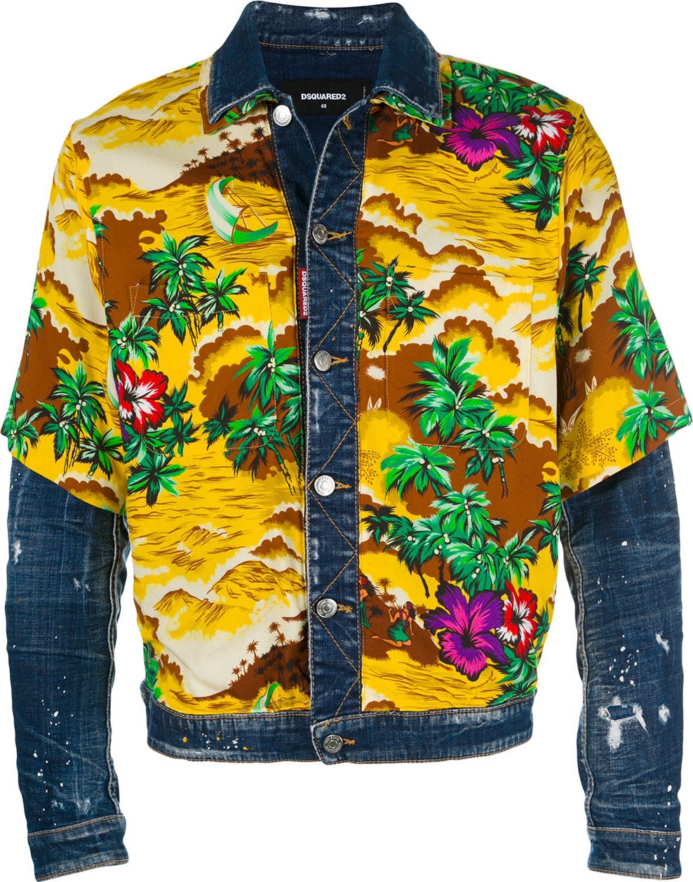 DSQUARED2 floral printed denim jacket