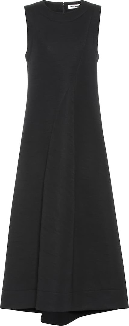 Jil Sander Wool-blend midi dress