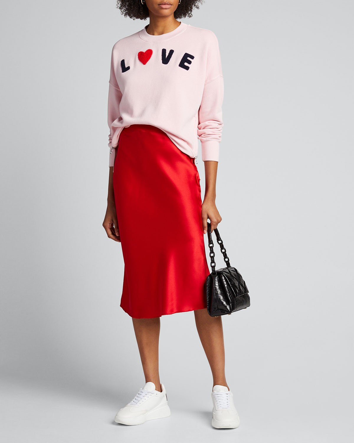 SUNDRY Love Double-Zip Oversized Sweatshirt