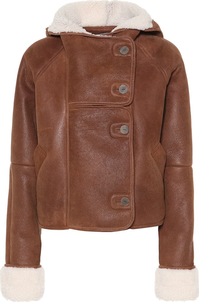 LOEWE Shearling-trimmed leather jacket