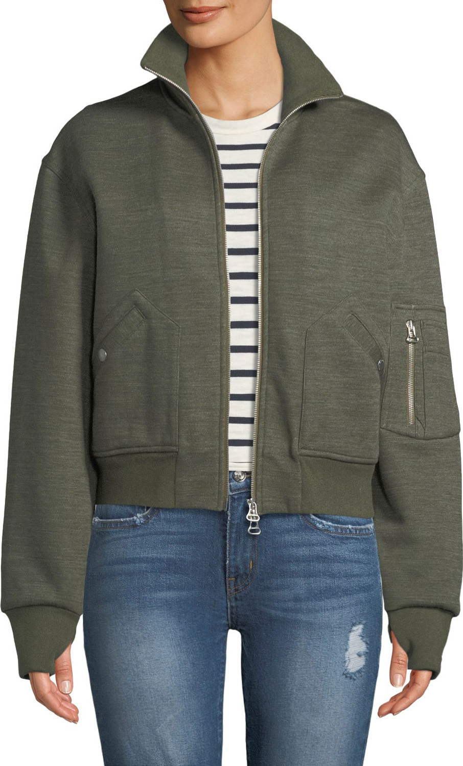 Rag & Bone Aviator Zip-Front Bomber Jacket