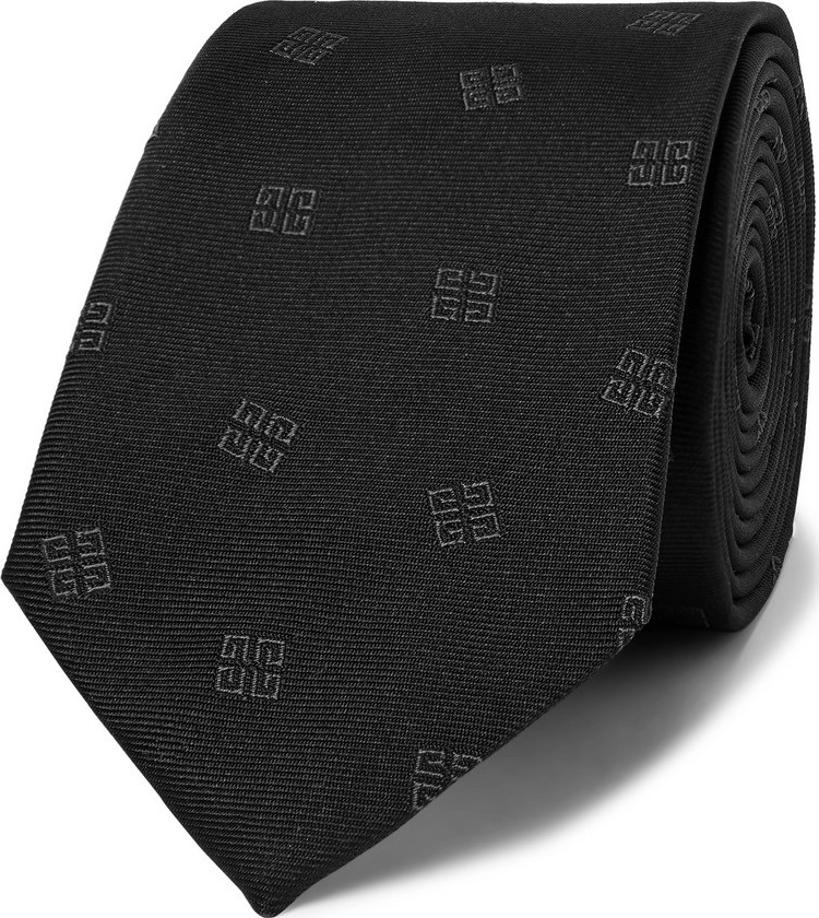 Givenchy 6.5cm Logo-Embroidered Silk-Faille Tie