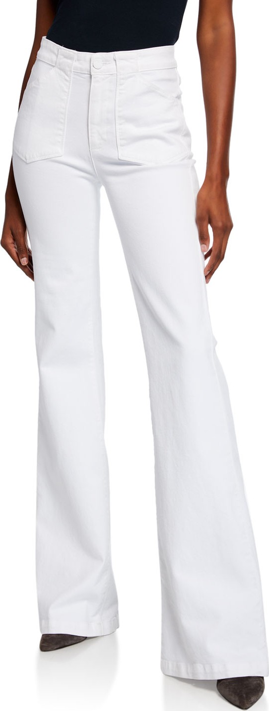PAIGE Genevieve Flare-Leg Jeans w/ Utility Pockets