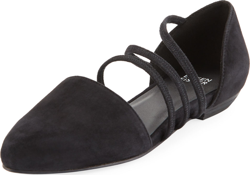 Eileen Fisher Dear Strappy Suede Ballet Flats