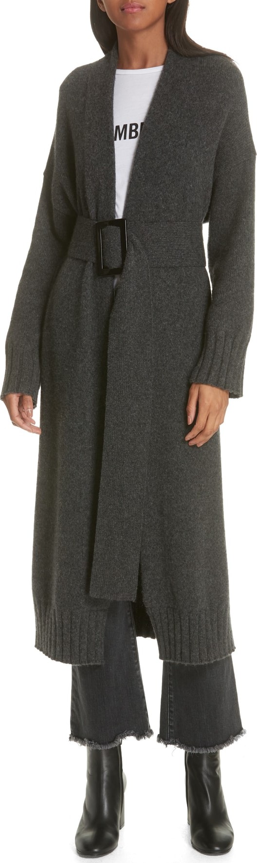 Nili Lotan Allana Belted Merino Wool & Camel Hair Blend Cardigan