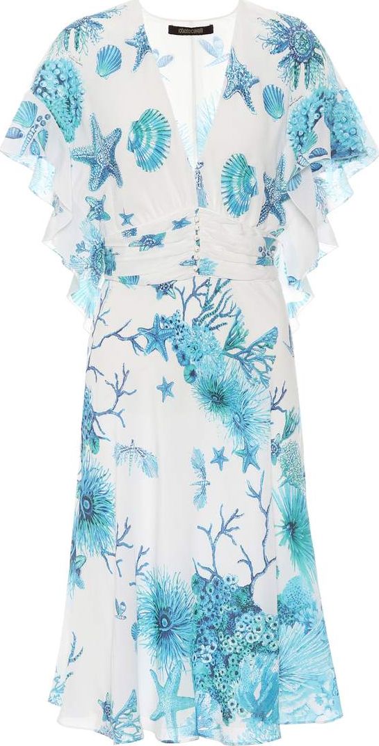 Roberto Cavalli Printed silk dress
