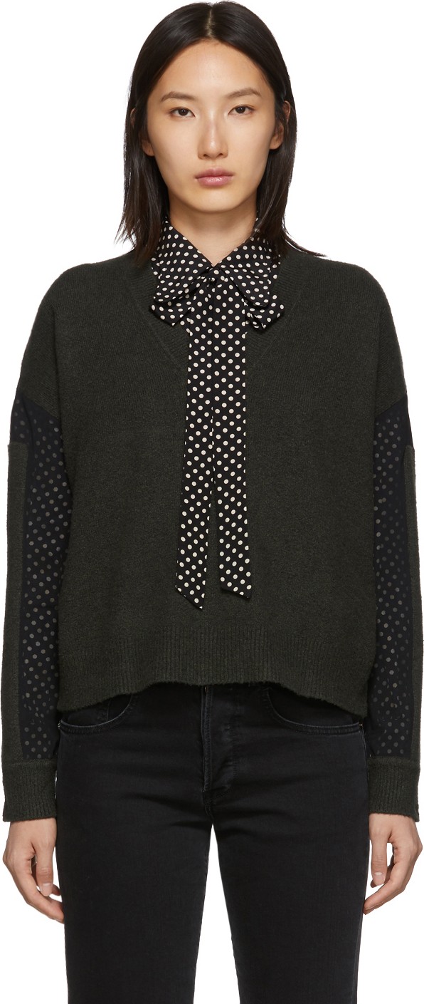 McQ - Alexander McQueen Green Cropped Jumper