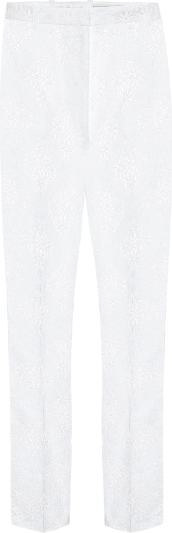 Alexander McQueen High-rise floral-lace slim pants