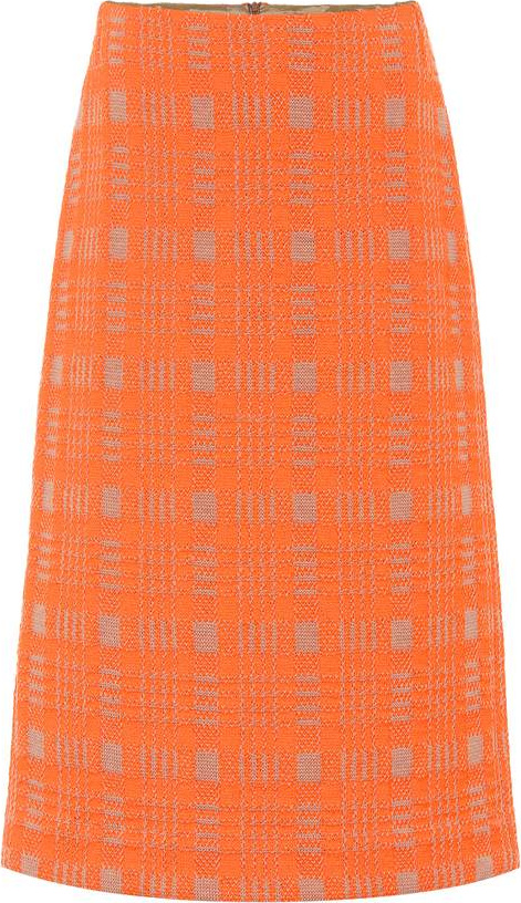 Dries Van Noten Checked wool-blend skirt