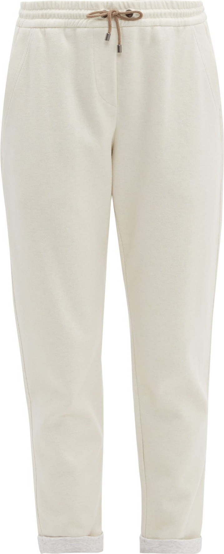 Brunello Cucinelli Bead-embellished cashmere-blend track pants