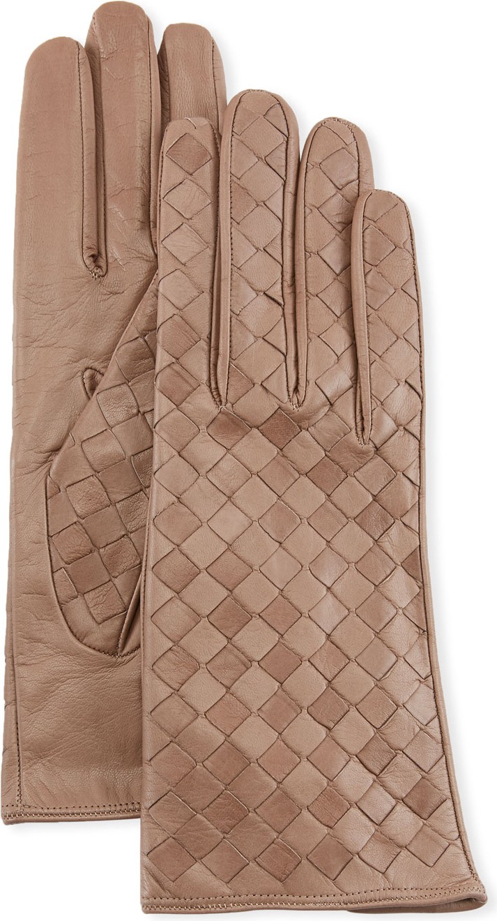 Guanti Giglio Fiorentino Woven Lambskin Leather Gloves
