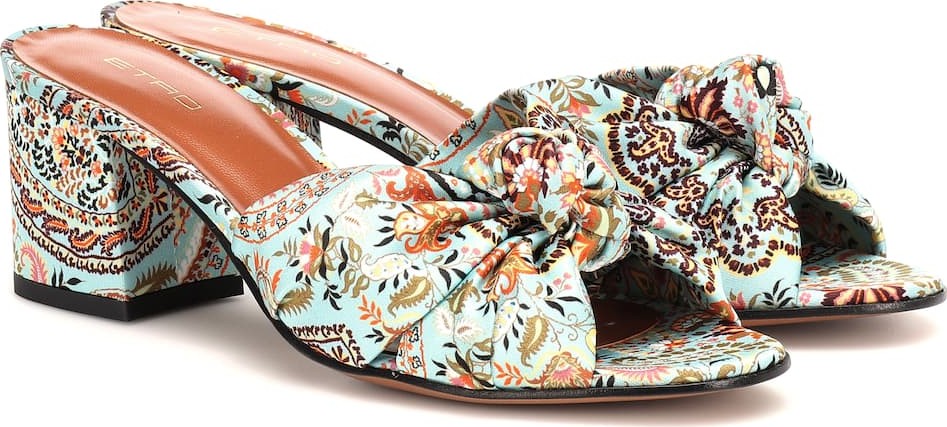 Etro Printed satin sandals