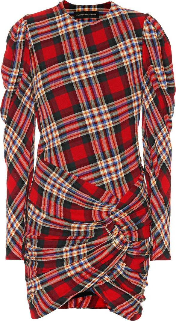 Alexandre Vauthier Plaid wool-blend minidress