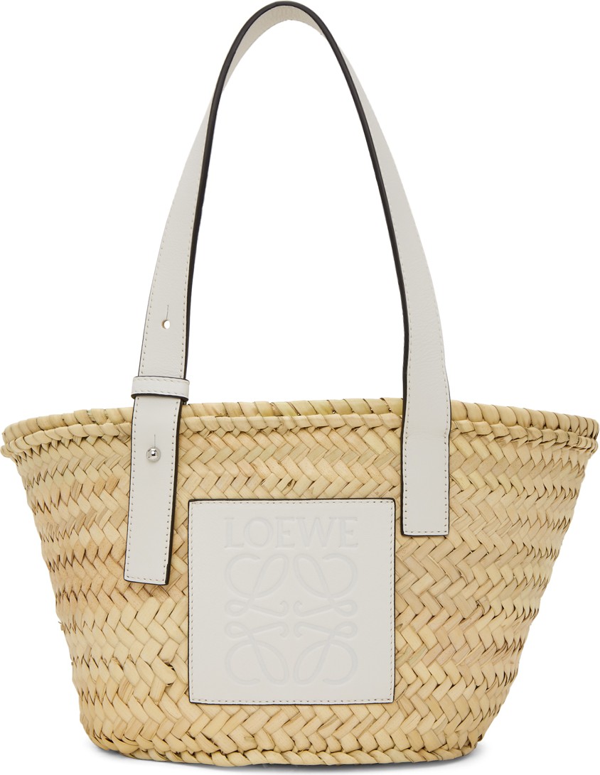LOEWE Beige & White Small Basket Tote